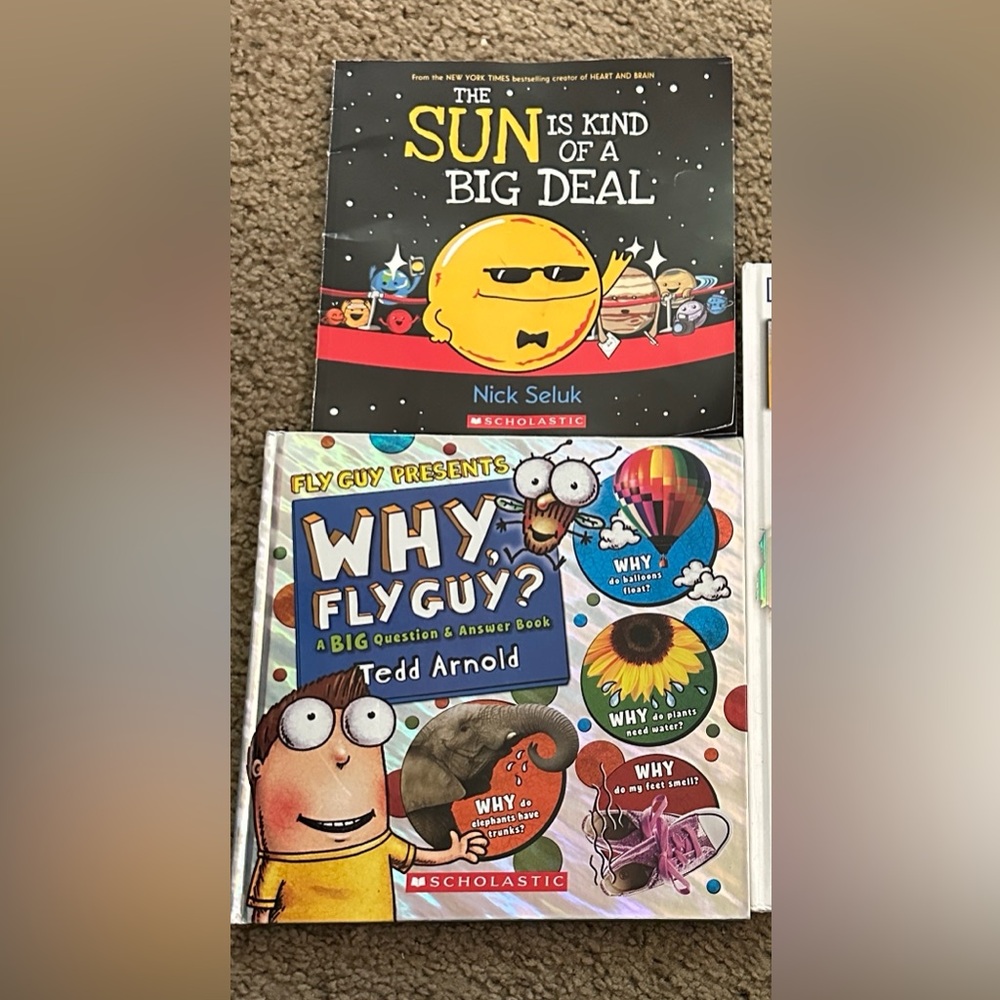 Scholastic Kids Book Trio with Bright Yellow, White, Blue & Multicolor Covers